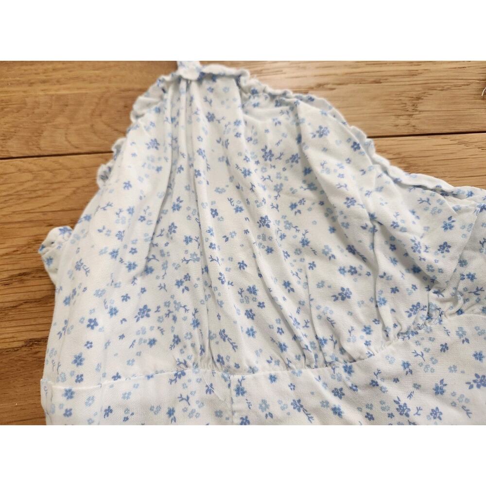 Hollister Blue / White Floral Print Summer Dress Sz XL Sun Cottage Festival - Picture 6 of 8